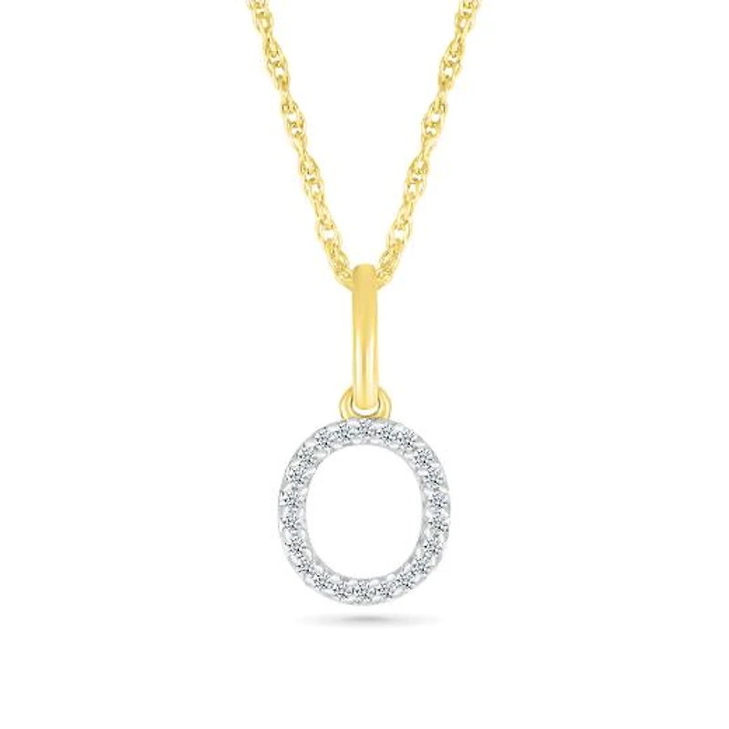 10K Yellow Gold & Diamond "O" Initial Pendant