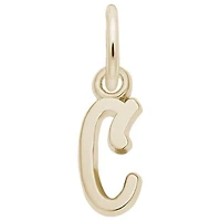 Sterling Silver Yellow Gold Plated Initial C Pendant