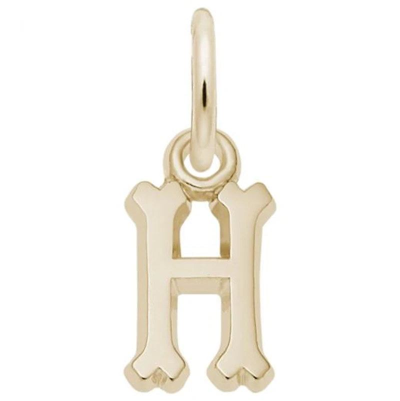 Sterling Silver Yellow Gold Plated Initial H Pendant