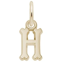 Sterling Silver Yellow Gold Plated Initial H Pendant