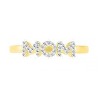 10K Yellow Gold Diamond Mom Ring