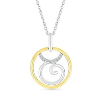 Sterling Silver 10K Yellow Gold Taurus Diamond Pendant