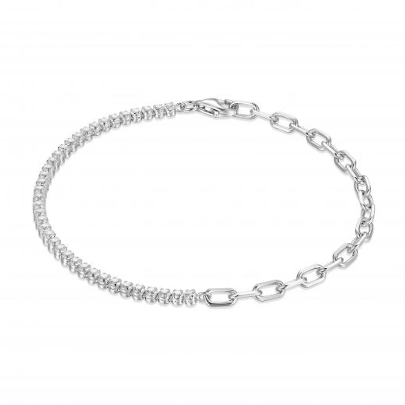 Reign Half and Half Tennis Link Chain Bracelet