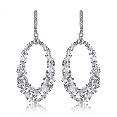 Reign Oval Cluster Earrings