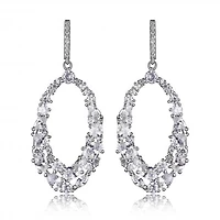 Reign Oval Cluster Earrings