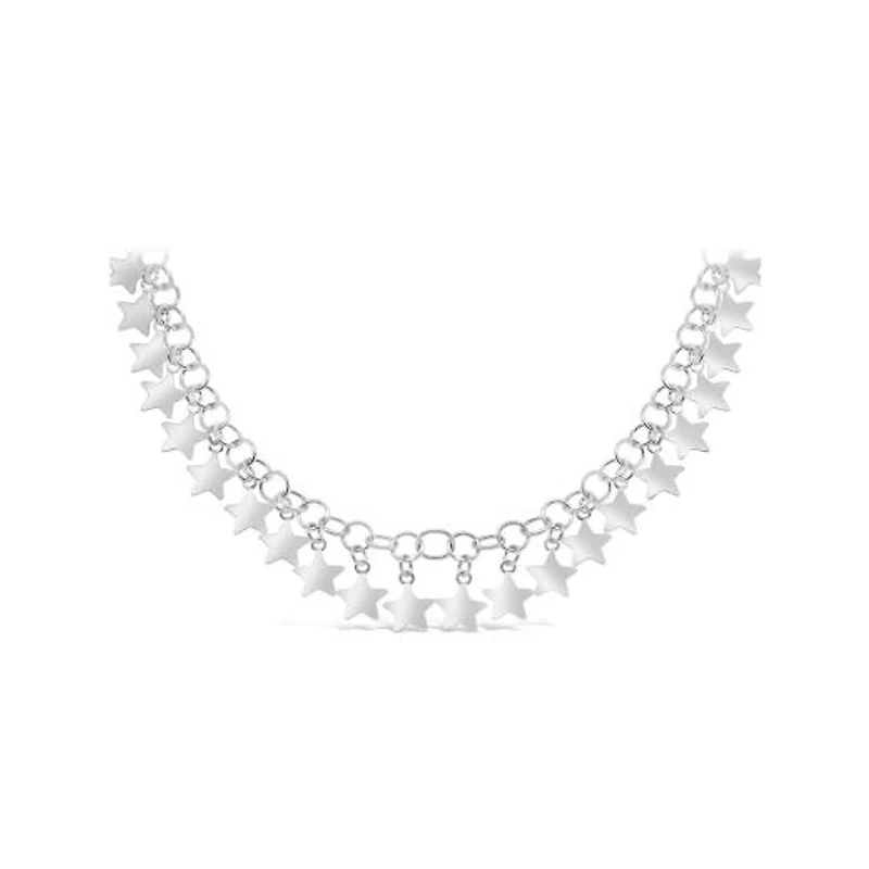 Sterling Silver 16.5" + 2.5" Extension Star Necklace