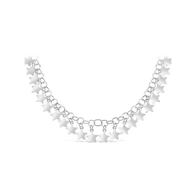 Sterling Silver 16.5" + 2.5" Extension Star Necklace