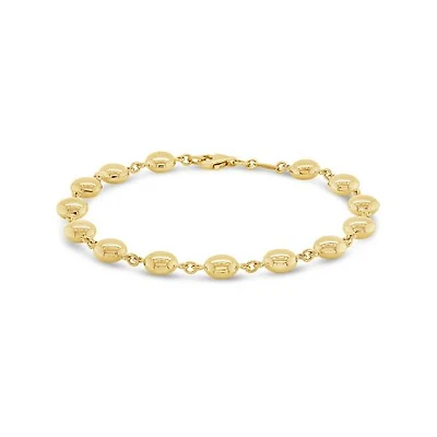 10K Yellow Gold 7.5" Ball Link Bracelet