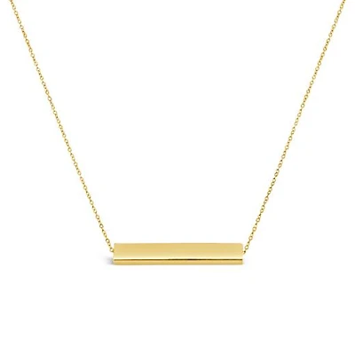 10K Yellow Gold 18" Gold Bar Necklace