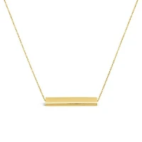 10K Yellow Gold 18" Gold Bar Necklace