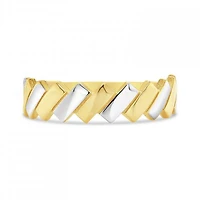 10K Yellow & White Gold Bar Ring