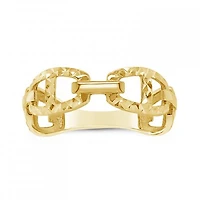 10K Yellow Gold Diamond Cut Link Ring