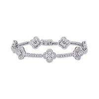 Julianna B Sterling Silver 1.98CTW Diamond Station Bracelet