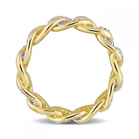 Julianna B Yellow Plated Sterling Silver 0.25CTW Diamond Link Ring