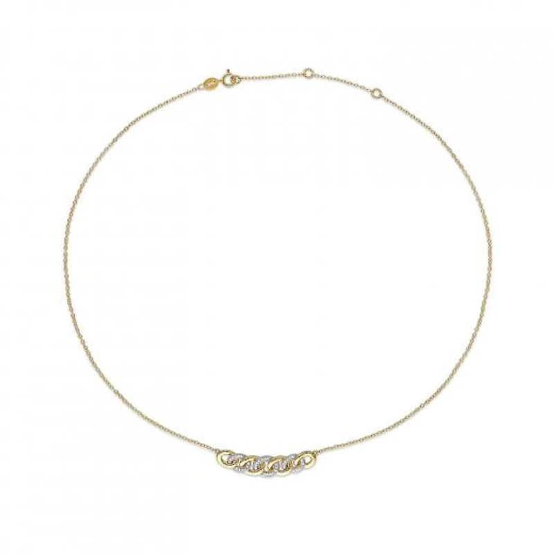 Julianna B Yellow Plated Sterling Silver 0.15CTW Diamond Link Necklace