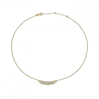 Julianna B Yellow Plated Sterling Silver 0.15CTW Diamond Link Necklace