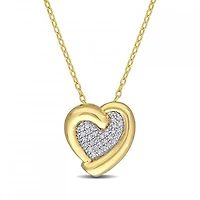 Julianna B Yellow Plated Sterling Silver 0.15CTW Diamond Heart Pendant