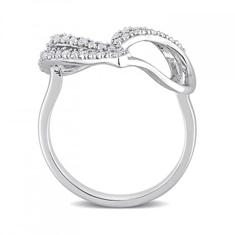 Julianna B Sterling Silver 0.20CTW Diamond Heart Ring