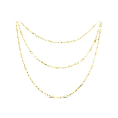10K Yellow Gold 18" Layered Paperclip Necklace