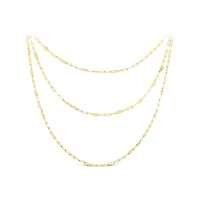 10K Yellow Gold 18" Layered Paperclip Necklace