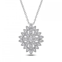 Julianna B Sterling Silver 0.25CTW Diamond Cluster Pendant