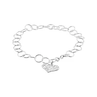 Sterling Silver Heart Charm Bracelet