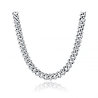 Sterling Silver Cubic Zirconia 20" Set Curb Chain