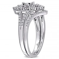 Julianna B Sterling Silver 0.27CTW Diamond Bridal Set