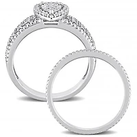 Julianna B Sterling Silver 0.33CTW Diamond Bridal Set