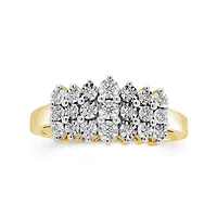 10K Yellow and White Gold 0.10CTW Diamond Band