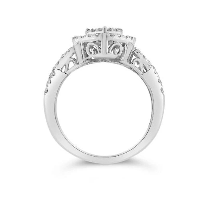 10K White Gold 1.00CTW Diamond Bridal Set