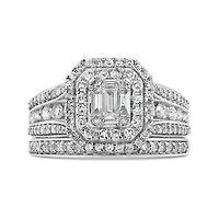 10K White Gold 1.25CTW Diamond Bridal Set