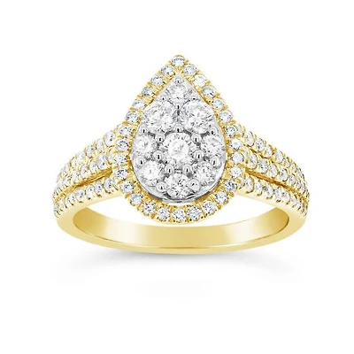 10K Yellow Gold 1.00CTW Diamond Bridal Ring