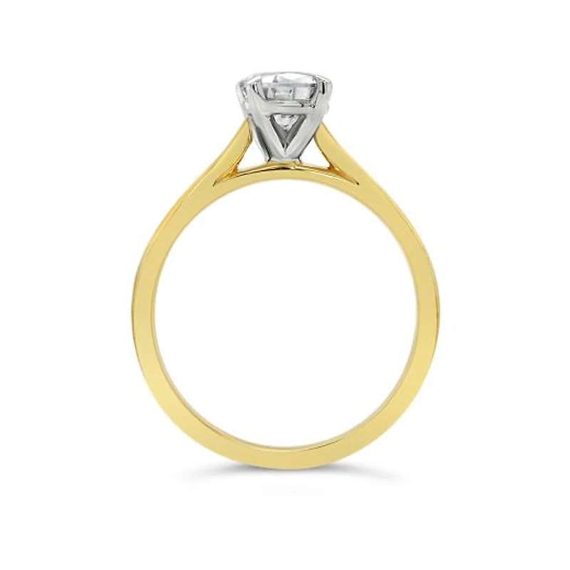 14K Yellow Gold Lab Grown 1.00CT Pear Shaped Diamond Solitaire Ring