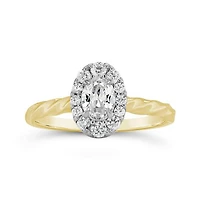 Glacier Fire 14K Yellow Gold Canadian 0.79CTW Oval Diamond Halo Ring
