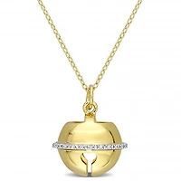Julianna B Yellow Plated Sterling Silver .12CTW Diamond Bell Pendant