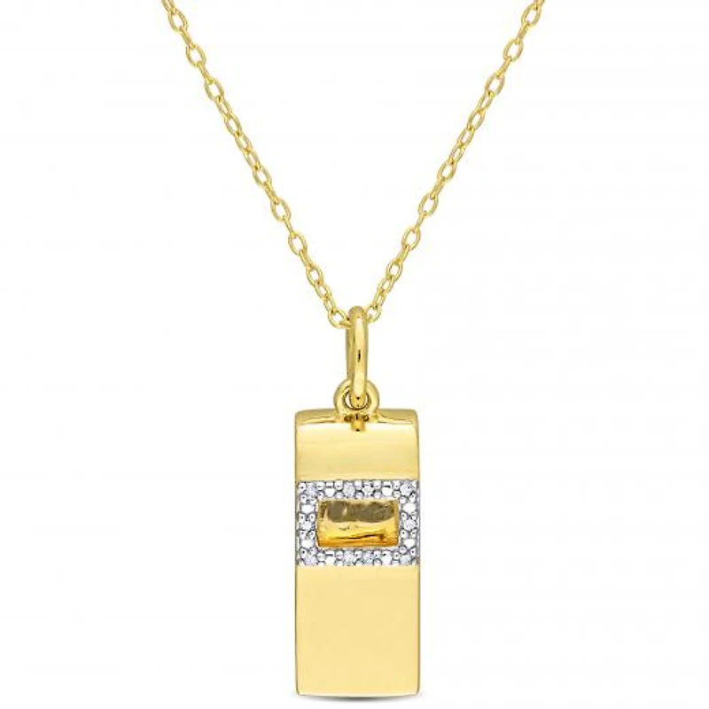 Julianna B Yellow Plated Sterling Silver Diamond Whistle Pendant