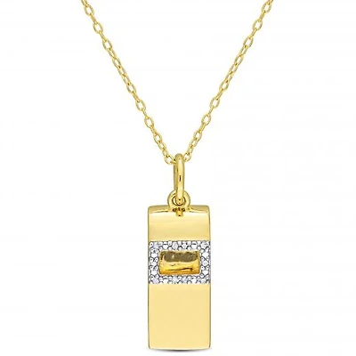 Julianna B Yellow Plated Sterling Silver Diamond Whistle Pendant