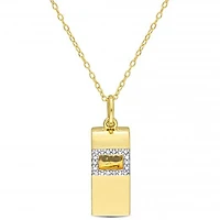 Julianna B Yellow Plated Sterling Silver Diamond Whistle Pendant