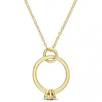 Julianna B Yellow Plated Sterling Silver Diamond Ring Pendant