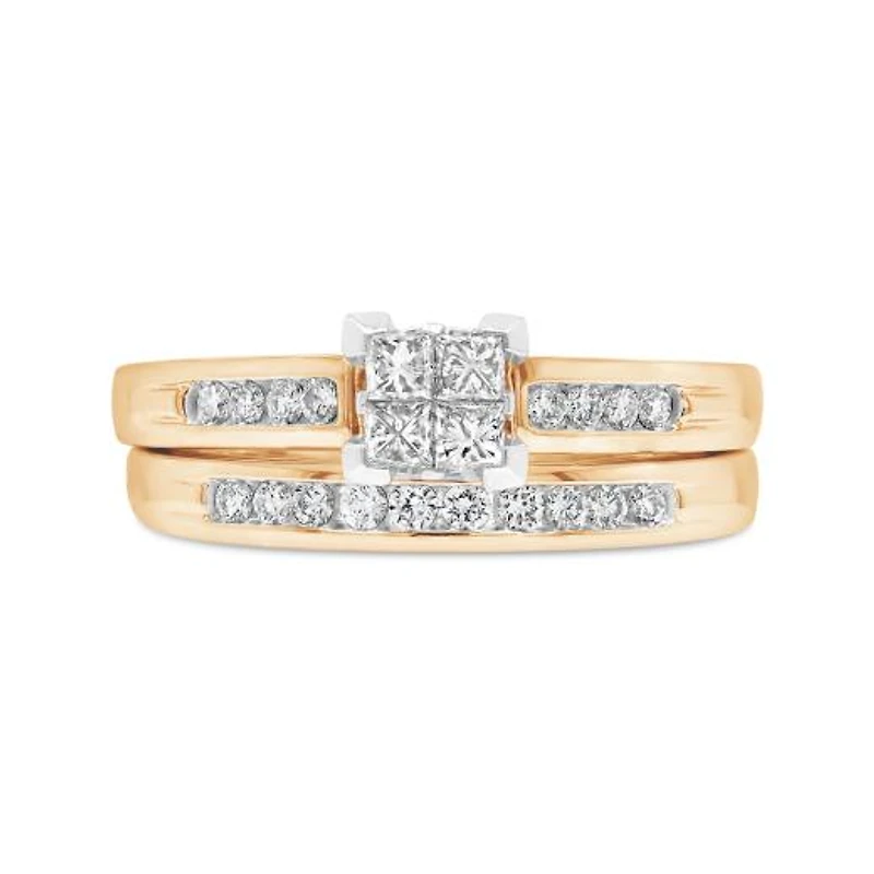 14K Yellow Gold 0.50CTW Diamond Princessa Bridal Set