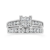 14K White Gold 1.50CTW Diamond Princessa Bridal Set