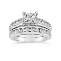 14K White Gold 2.00CTW Diamond Princessa Bridal Set