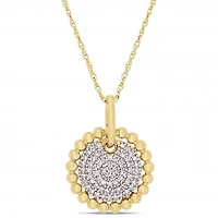 Julianna B 10K Yellow Gold 0.19CTW Diamond Cluster Pendant