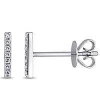Julianna B 14K White Gold Diamond Bar Earrings