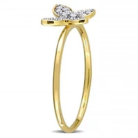Julianna B 10K Yellow Gold 0.12CTW Diamond Butterfly Ring