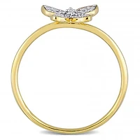 Julianna B 10K Yellow Gold 0.12CTW Diamond Butterfly Ring