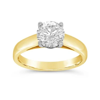 New Brilliance 14K Yellow Gold Lab Grown 1.50CT Diamond Solitaire Ring