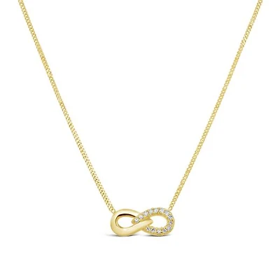 Infinite Love 10K Yellow Gold Diamond Infinity Necklace