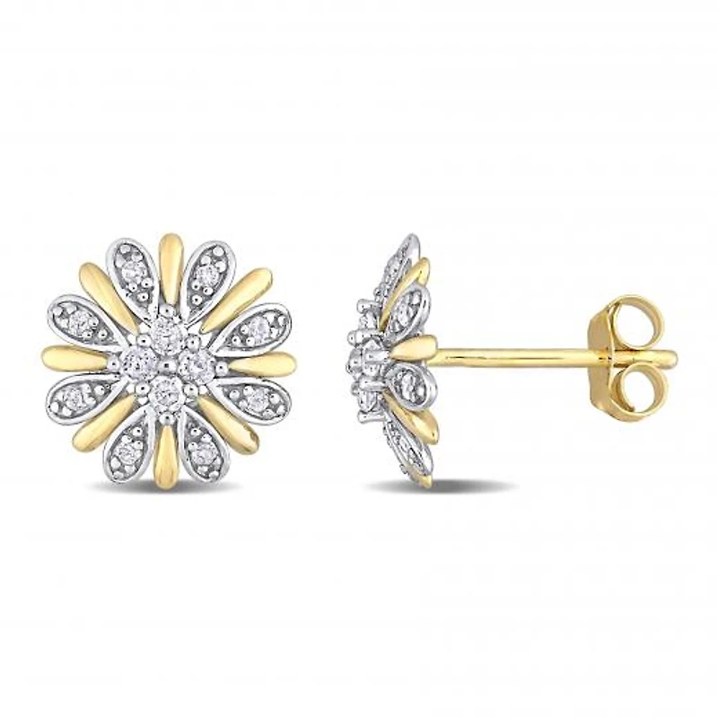 Julianna B 10K Yellow Gold 0.24CTW Diamond Flower Stud Earrings